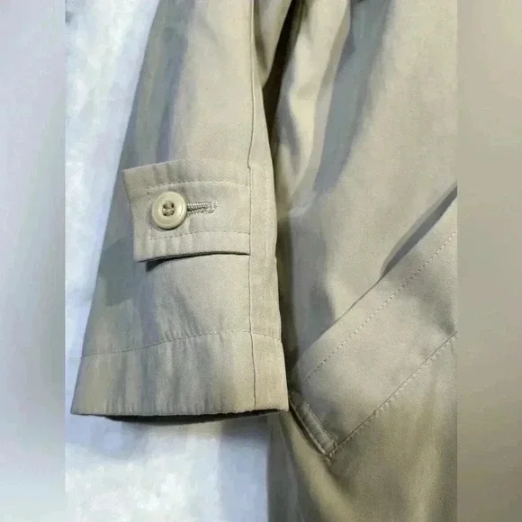 London Fog Womens XSP Tan Beige Lightweight Hooded Jacket Pockets *Flaw - Picture 5 of 9